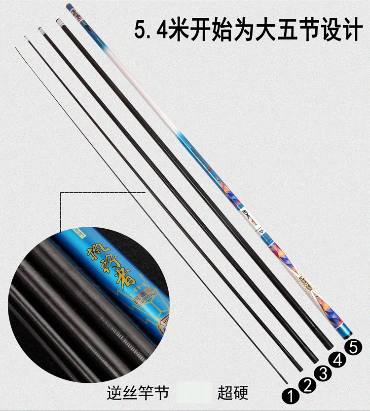 3,6-7,2 м 5 секций дизайн Тайваньская Удочка 28 тон сверхтвердая высокоуглеродистая удочка для ловли карпа Сверхлегкая прочная поясная удочка