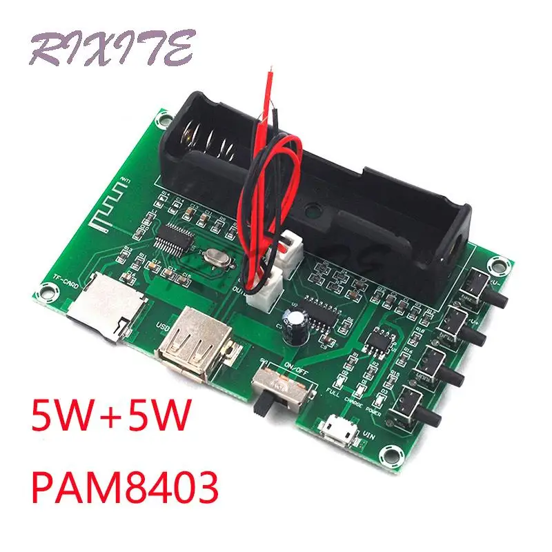 PAM8403 Bluetooth Amplifier audio Board 5W*2 Lithium Battery Singing Machine USB TF-Card Dual Channel Mini Speaker DIY XH-A150 |