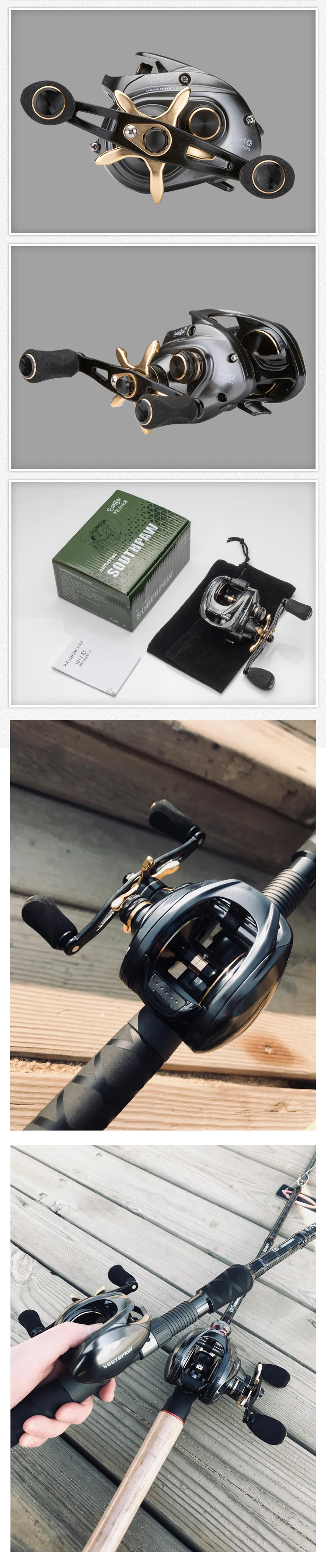 Carretel de Arremesso Roda de Pesca 10 + 1bb Ai-shouyu Nova Carpa Pesca Arraste Max 12.5kg Super Potência Água Salgada Resistente Metal 6.3:1 4 super potência água salgada resistente roda de pesca metal