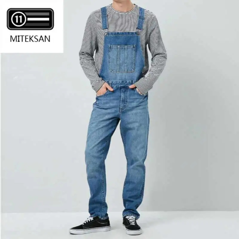 MITEKSAN, джинсовые комбинезоны, джинсы, мужские Модные Повседневные зимние джинсы, мужские подтяжки для одежды, мужские джинсы, новые штаны, мужские сиамские штаны