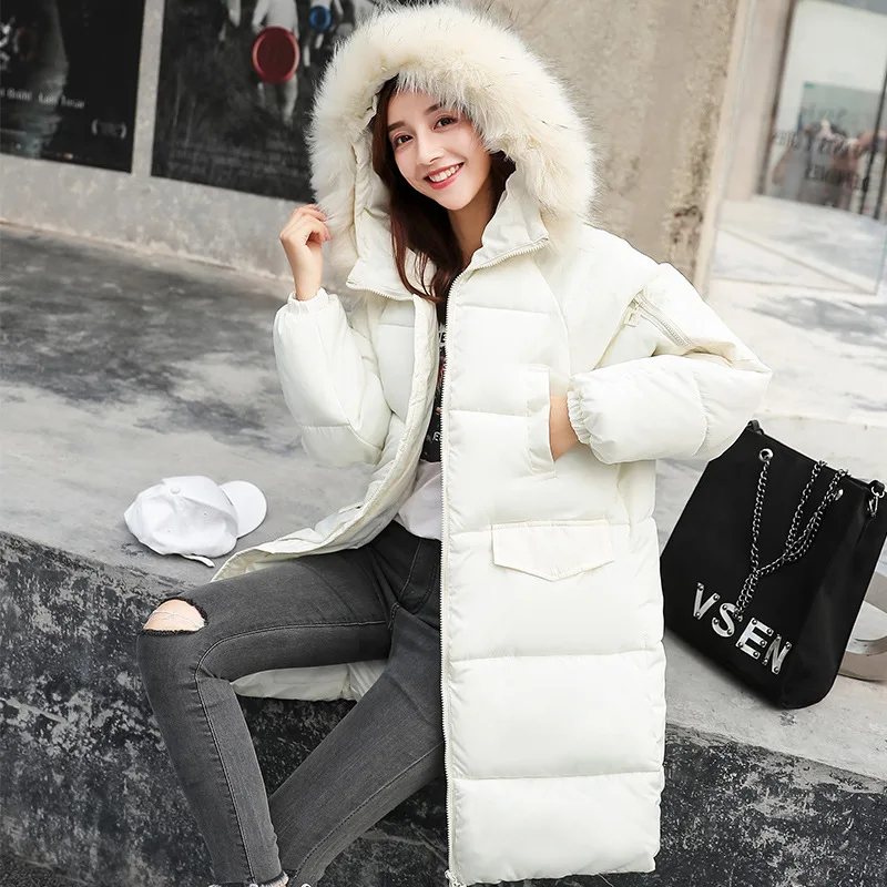 #*Cheap Fur Collar Thickening Velvet Warm Jacket Loose Casual Cotton Clothes Plus Size M 2XL Winter Jacket Women Long length Parka Coat