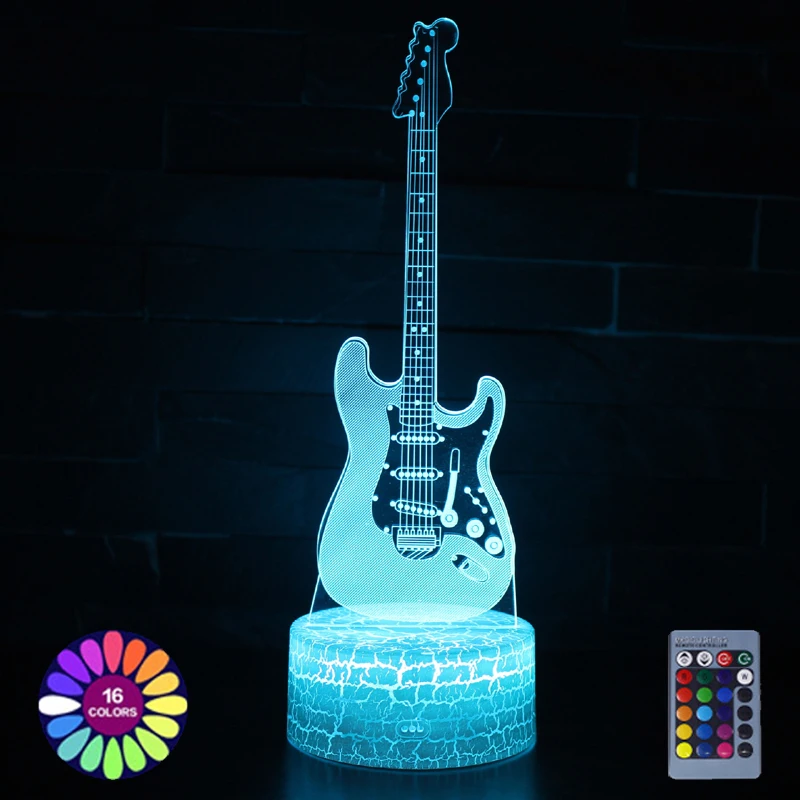 Acrylic Table Lamp LED Touch Remote Control 3D Guitar Violin For Home Room Decor Light Holiday Creative Gift Night Lights | Освещение