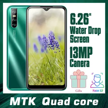 

Global Version 9T Pro Quad Core Android SmartPhones Face Recognition Unlocked Celulars 6.26" Water Drop Screen MTK Mobile Phones