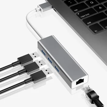 

USB HUB to USB 3.0 RJ45 adapter to splitter 4-port USB for MacBook Pro/Air 2020/2019 Mobile Phone USB hub laptop docking station