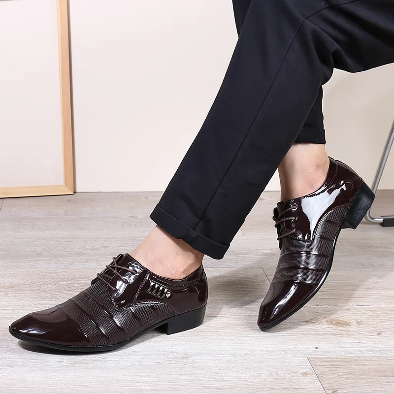 

Man Business Dress Classic Style Flats Brown Black Lace Up Pointed Toe Shoe For Men Oxford Shoes BBNX085544