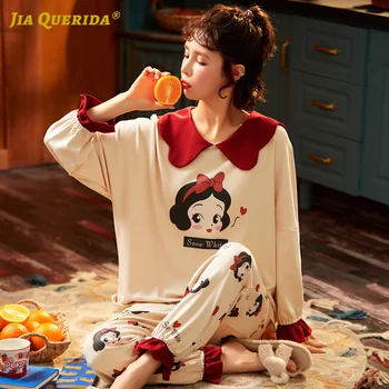 

Fashion Style Casual Style Woman Clothes Pajamas Set Pj Set Turn Down Collar Plaid Printing Long Sleeve Long Pants Sleepwear