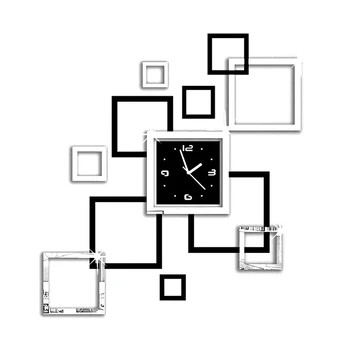 

Living Room Wall Clock Frame Sticker Photo Frame Sticker Acrylic Mirror Wall Sticker 3D DIY Art Stickers Decals