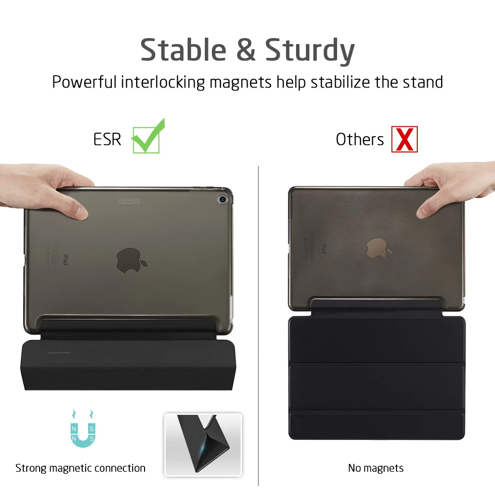 ESR чехол для iPad 7th Gen 10," 10,2 ударопрочный Ptotective чехол Trifold Smart Auto Sleep Wake Fold Stand чехол для iPad 7