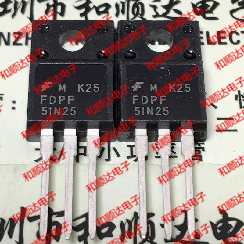 /5 предметов в лоте, FDPF51N25 TO-220F 28A 250V