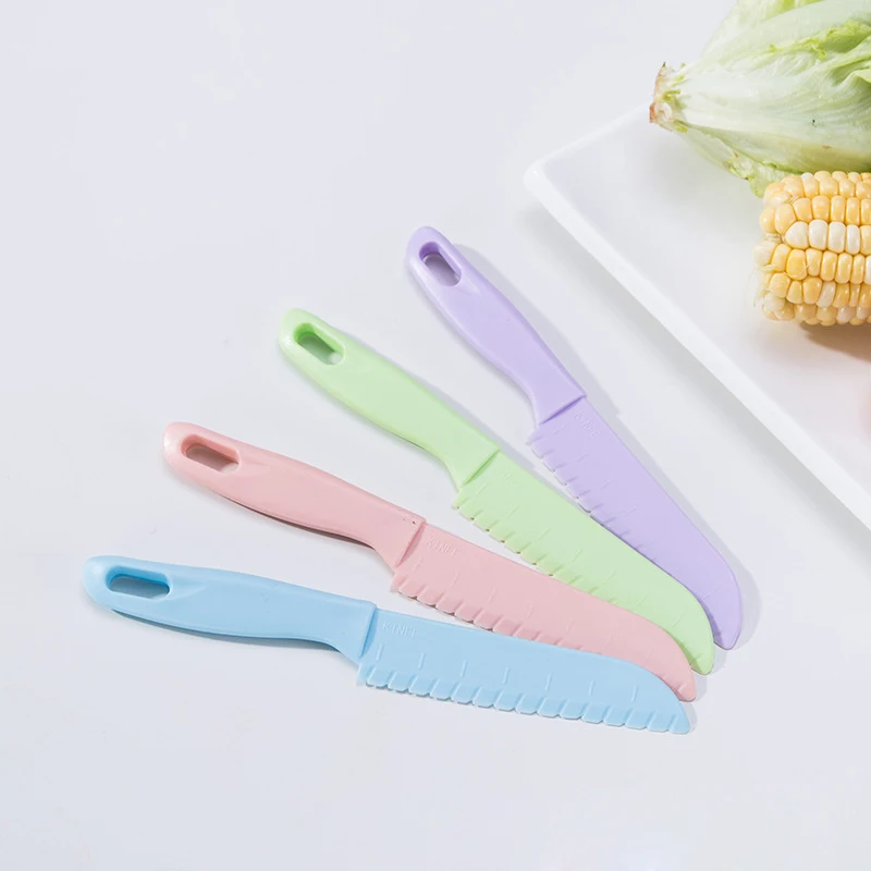 For Bread Lettuce Kitchen Knife Kids Chef Toddler Cooking Knive Plastic Fruit Knife Safe Children Paring Knives Sawtooth Cutter