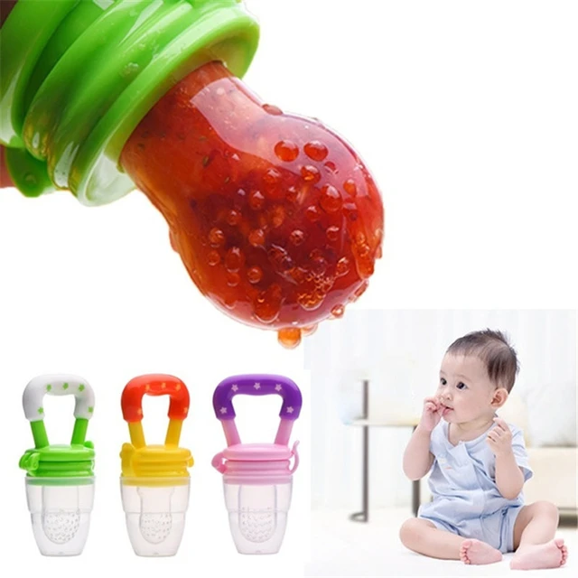 Chupete de silicona para bebé, chupete de pezón de frutas, alimentador para  niños pequeños, aprender a comer, suplemento de comida - AliExpress