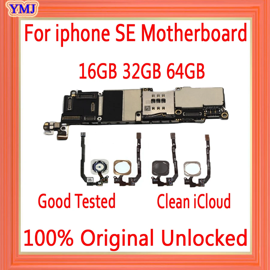 Оригинальная разблокированная материнская плата для iphone SE с Touch ID/без ID без iCloud 5SE