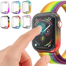Цветной защитный чехол для часов Apple Watch 5, 4, 3, 2, 1, полный защитный чехол для iWatch 42 мм, 38 мм, 44 мм, 40 мм, корпус