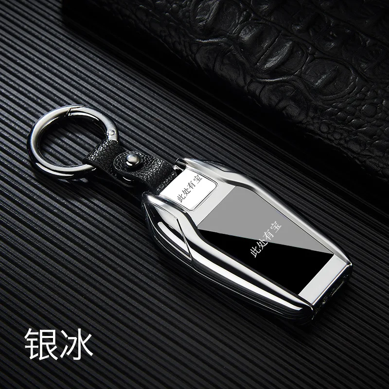 Новая модель ключа автомобиля Отопление Проводная Зажигалка светодиодный освещение USB прикуриватели экран дисплей перезаряжаемая плазменная зажигалка - Цвет: 5