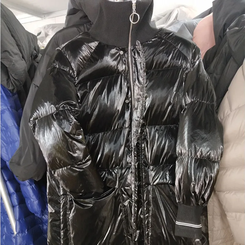AliExpress Amazon,, импортные товары, пуховик, женский, длинный, темно-синий, Европейский и американский бренд, 90 белый утиный пух