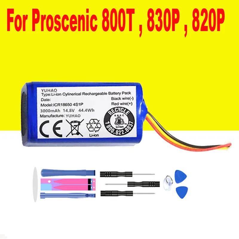 Литий-ионный аккумулятор 14 4 В 3000-3400 мАч для пылесоса Proscenic 800T 830P 820P аксессуары
