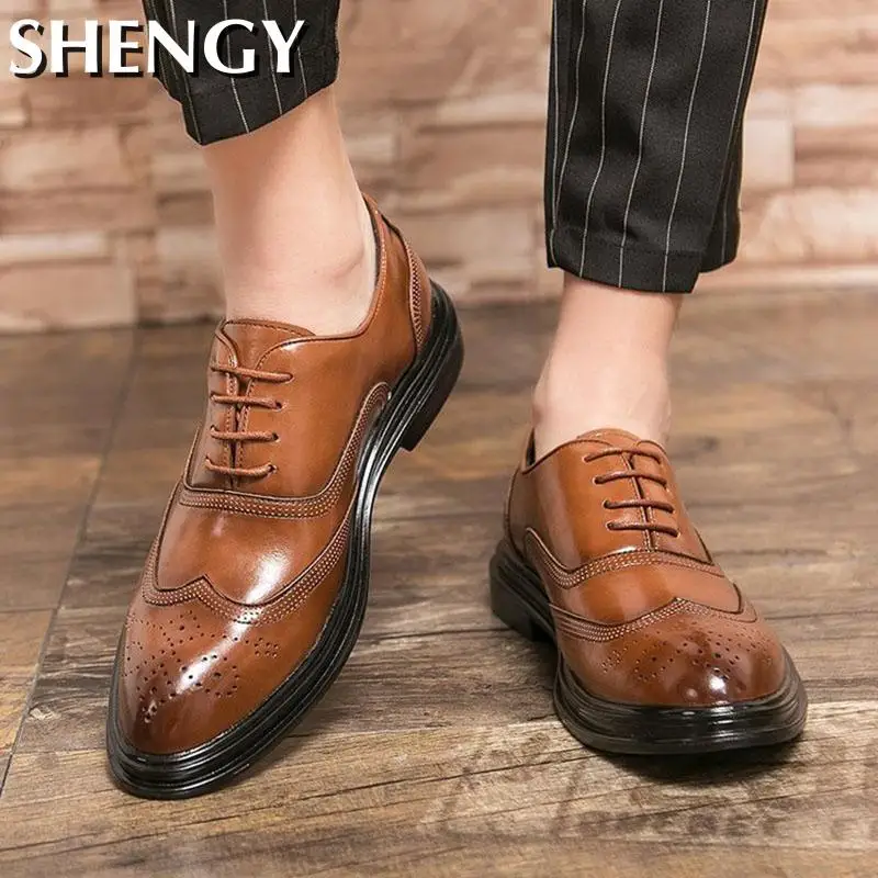 Men Shoes Casual Round Toe Brogue shoes 