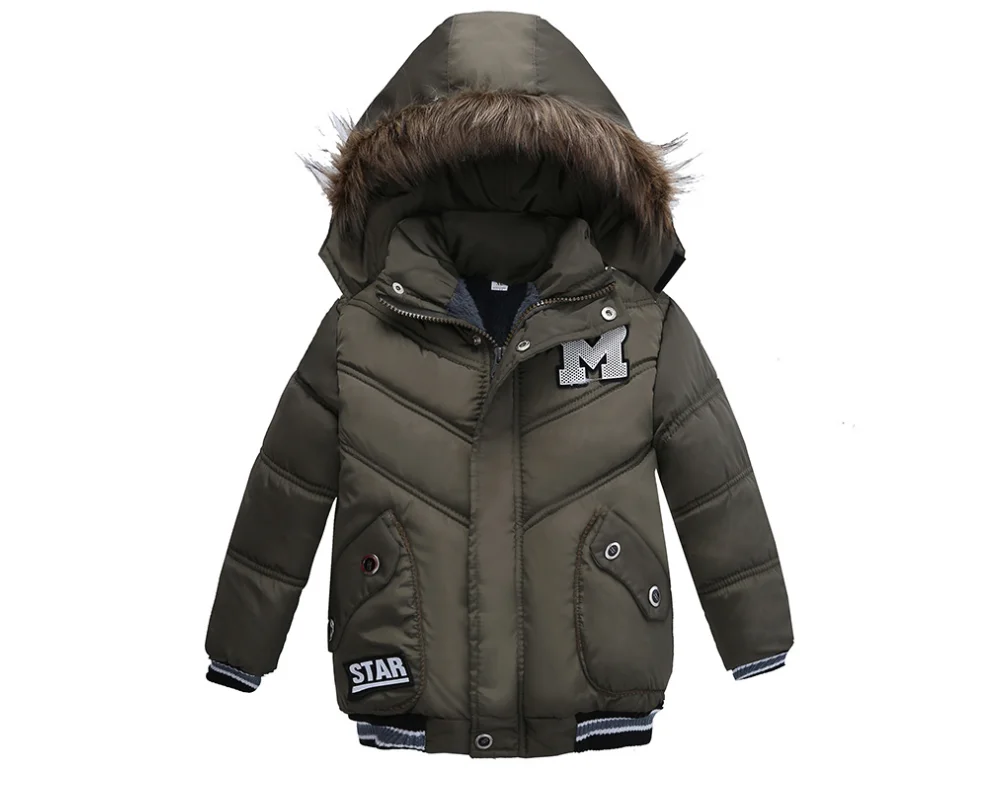 Warm Winter Jacket Children Duck Down Coat With Fur Collar Hooded Outerwear Snow Wear Kids Parka For Boys Clothes