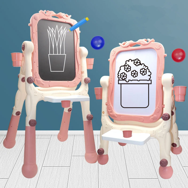 

Children Double Sided Magnetic Drawing Board Easel Bracket Magnetic Graffiti Board Toys Household Blackboard Writing Board