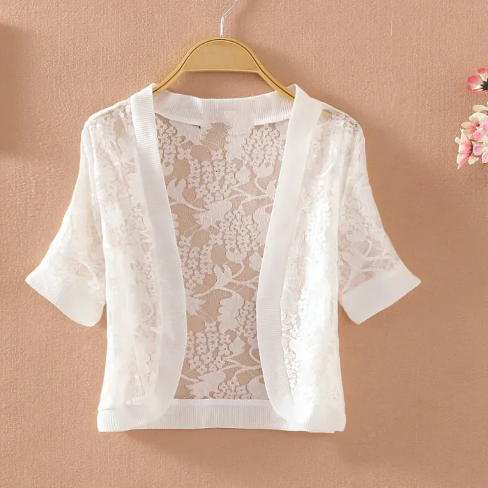 Летняя тонкая кружевная белая женская Солнцезащитная шифоновая блуза с ...