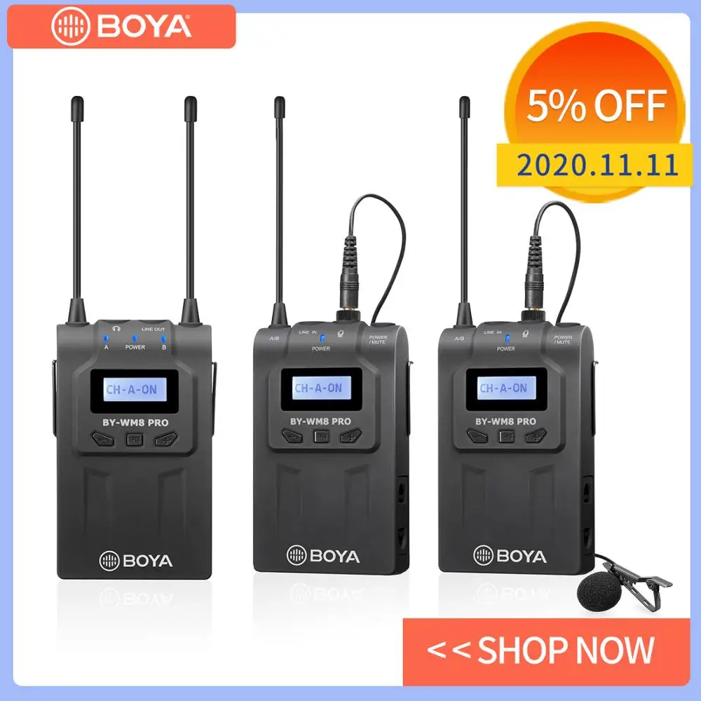 BOYA BY-WM8 Pro UHF Wireless Lavalier Microphone
