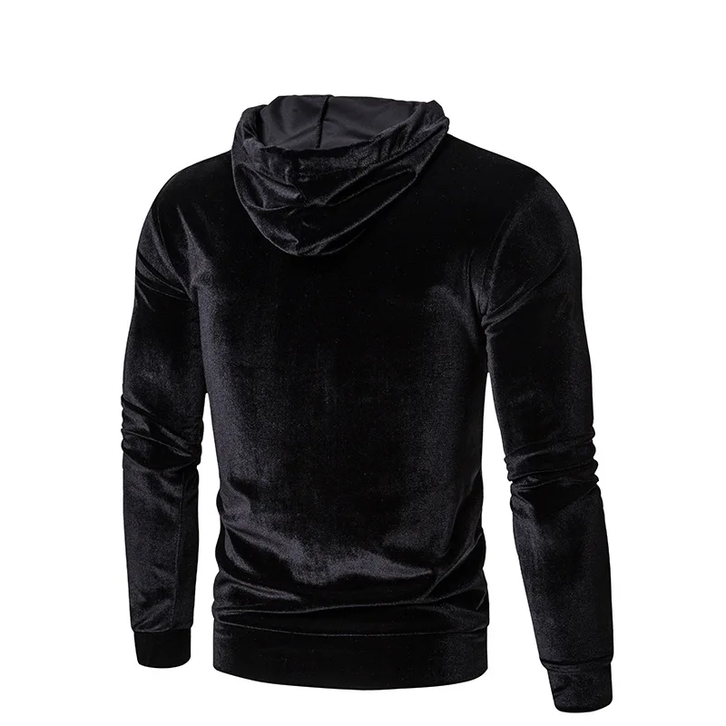 Mens Hoodies Sweatshirt Velour Long Sleeve 2020 Autumn Spring Casual Streetwear Coat Boy Solid Color Hooded Slim Male Tracksuits