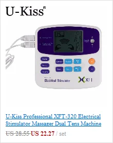 U-Kiss Профессиональный XFT-320 электрический стимулятор массажер двойной Тенс машина цифровой массаж Расслабление тела по всему миру Распродажа