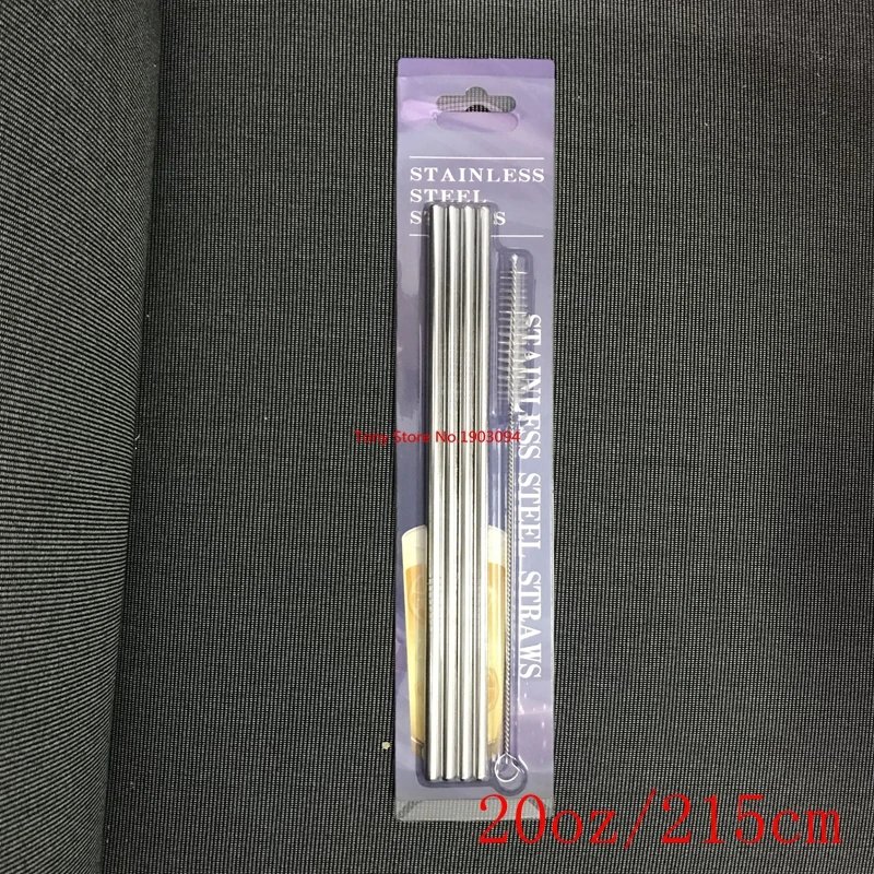 215cm(20oz)01 50 компл. Многоразовые прямые согнутые соломинки из нержавеющей стали с 1 шт. Чистящая Щетка для кофе, молока, посуда для напитков - Цвет: 215cm(20oz)01