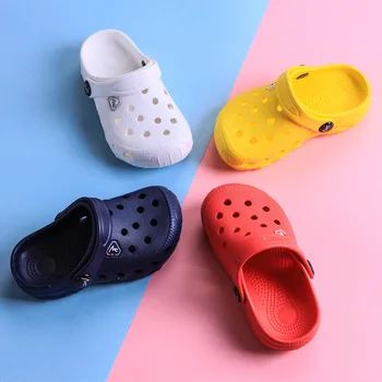 

Summer Kids Croc Shoes for Boys Girls Solid Light Non Slip Children Garden Shoes Toddler Indoor Home Beach Slippers Sandals
