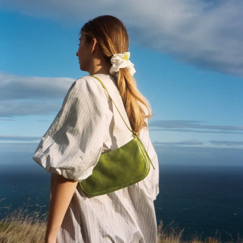 HEFLASHOR весенне-летняя женская модная зеленая белая сумка с одним ремешком из искусственной кожи на молнии женская сумка