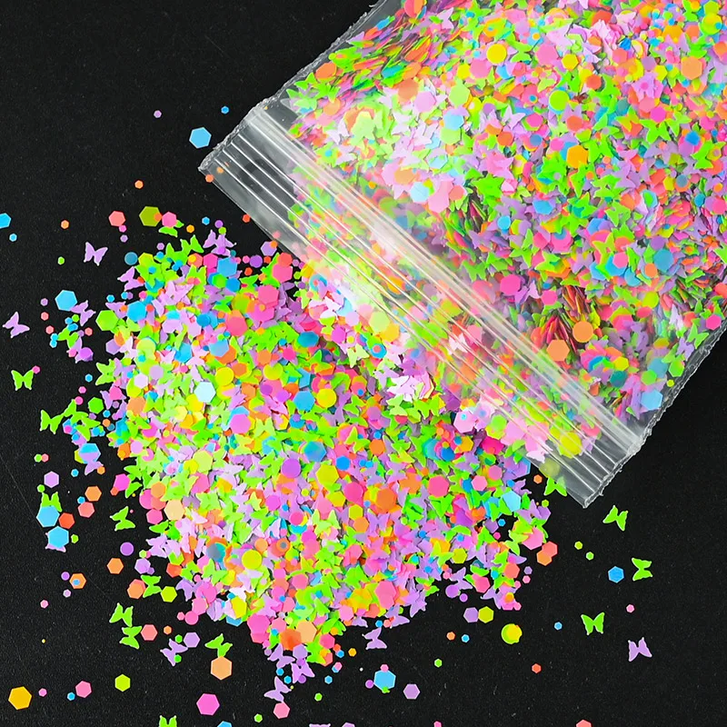 

1kg Nail Art Decoration(stars,round,hexagon)Slice Sequins Glitter Flakes Gel Nail Polish Acrylic DIY Nails Accessories 12Colors