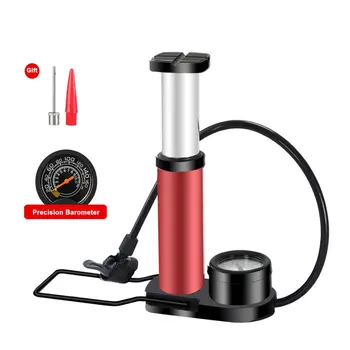 

Mini Portable High Pressure Aluminum Alloy Bike Bicycle Balls Foot Floor Inflator Tire Air Pump With Barometer 120 PSl/140 PSI