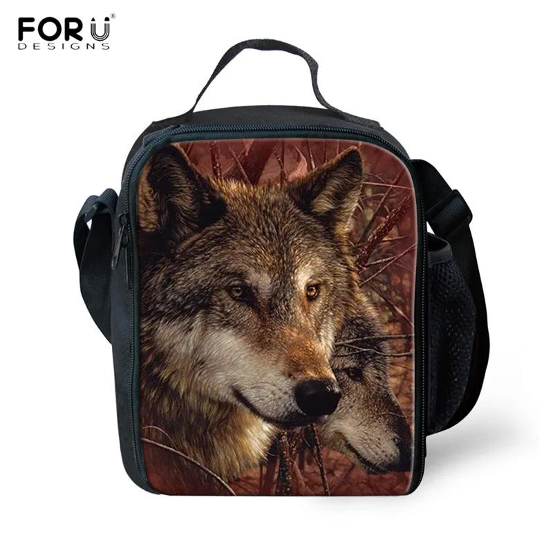 FORUDESIGNS/школьные сумки для мальчиков, 3 шт./компл., рюкзаки с принтом лесных волков, 3D школьные сумки, Детские Водонепроницаемые сумки на плечо - Цвет: HMA146G