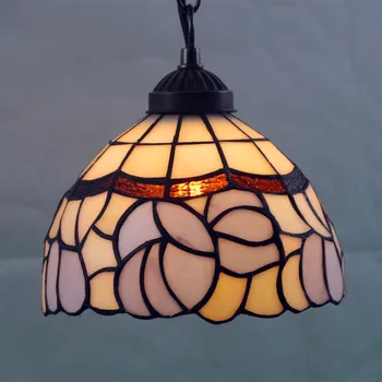 

European Porch Balcony Creative Retro Tiffany Stained Glass Living Room Bedroom Bedside Hotel Restaurant Chandelier Lustre Metal