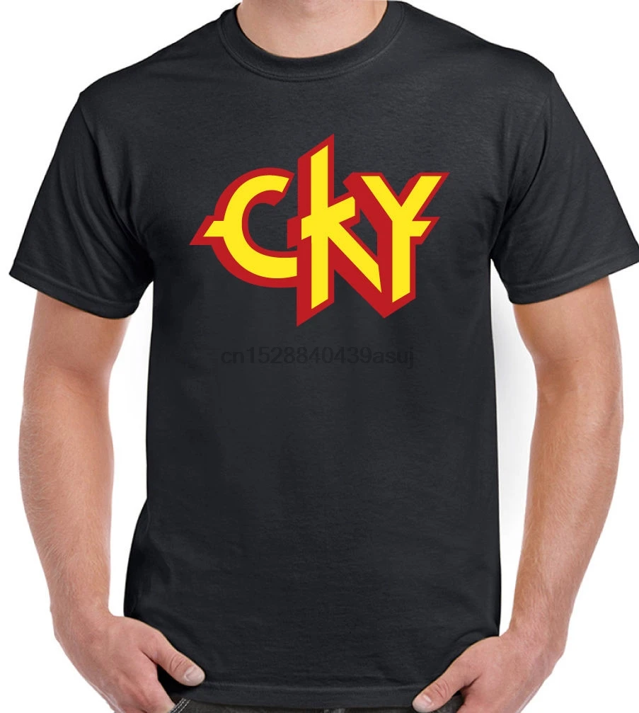 CKY Mens T-Shirt - Jackass Bam Margera Branon DiCamillo Ryan Dunn Classic Logo | Мужская одежда