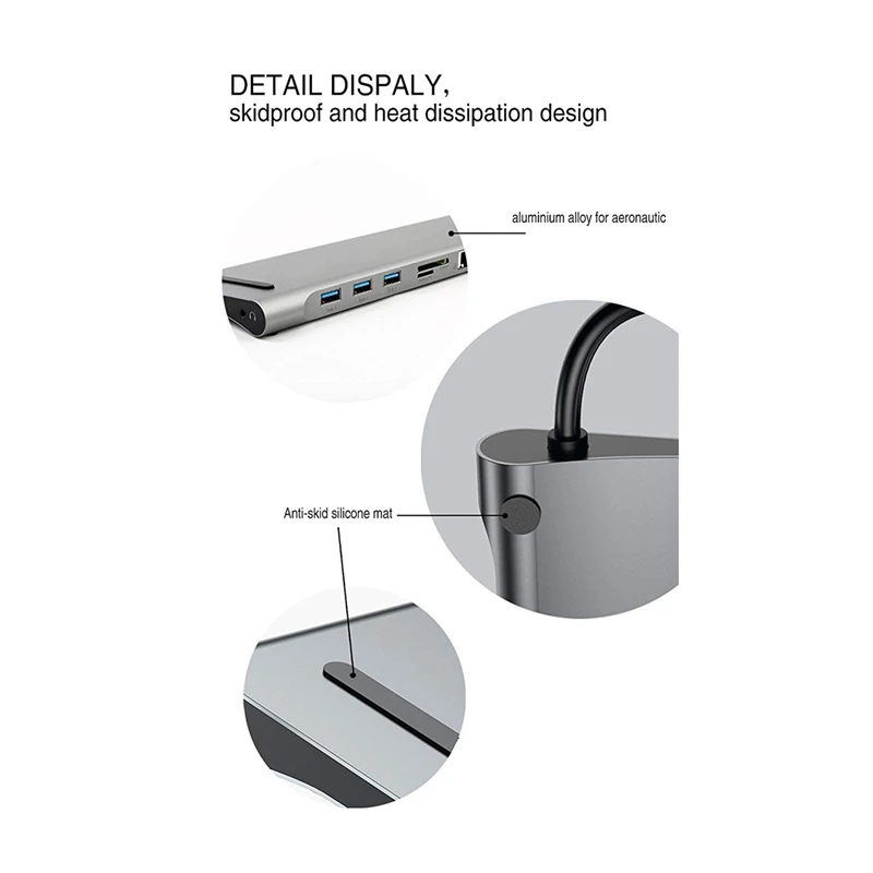 10 в 1 USB Type C концентратор адаптер для ноутбука Док Станция HDMI VGA RJ45 PD HP Lenovo