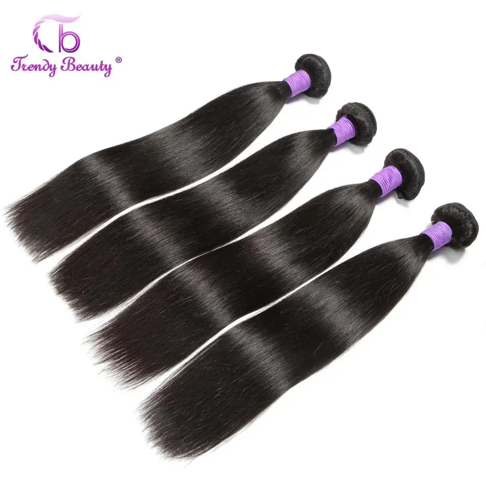 linha reta pacotes de cabelo com fechamento