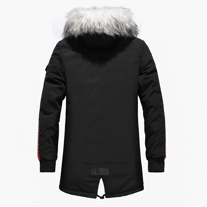 Зимняя куртка для мужчин, толстые теплые длинные парки, повседневные пальто с меховым воротником и капюшоном, Мужская ветровка, куртки с хлопковой подкладкой, пальто