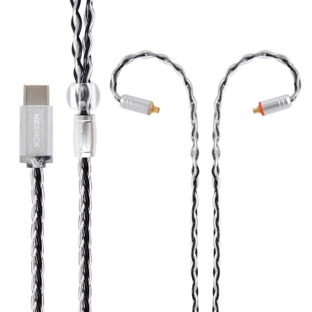 US $9.81 NICEHCK 8 Core Silver Plated Upgrade Cable TypeC Type-C/3.5/2.5/4.4mm MMCX/2Pin For ZS10 ZSX C10 C1