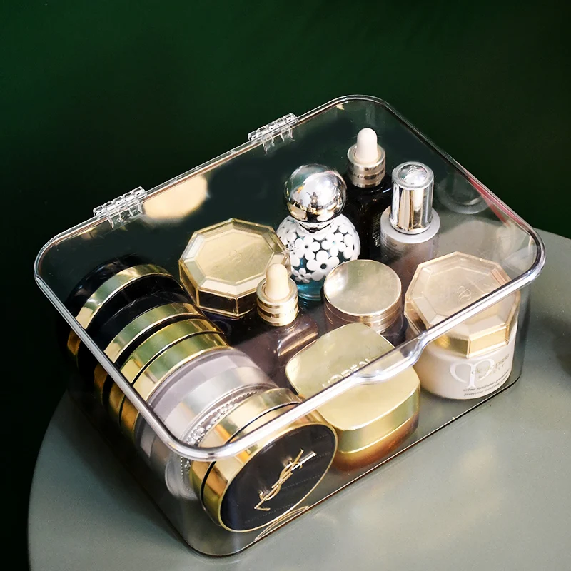 

Facial Mask Storage Box Desktop Transparent Finishing Box Cosmetic Skin Care Makeup Organizer bathroom Storage Box with Lid