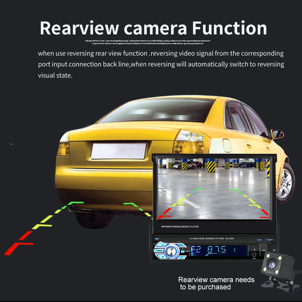 LTBFM 1din автомобильный проигрыватель с радио и GPS " HD выдвижной сенсорный экран автомобиля стерео Универсальный авторадио FM видео плеер MP5 Bluetooth USB