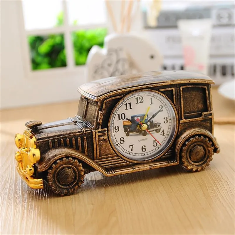 Креативный Ретро ночник будильник гостиная прикроватные немой настольные часы Дети Классический подарок автомобиль дизайн настольные часы