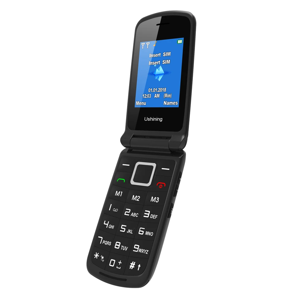 Сотовый телефон с откидной крышкой GSM 1 77 2 8 дюйма двойной дисплей две SIM карты