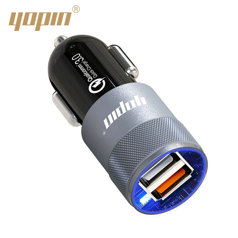 

Superior Products Shi Hot Selling QC3.0 Fast-Charging Car Mounted Charger Car Cigarette Lighter Plug Multi-functional Double USB