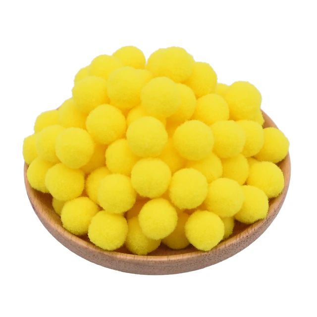100pcs 15/20/25mm Fluffy Soft Pompom Ball DIY Handmade Kid Toy Doll Garment Sewing Material Color Pom Poms Decor Supplies Crafts B17