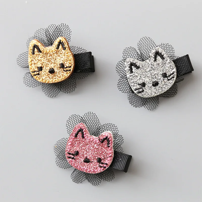 Meryyuer New Cute Girls Hair Clips Cartoon Cat Baby Safe Small Hairpins