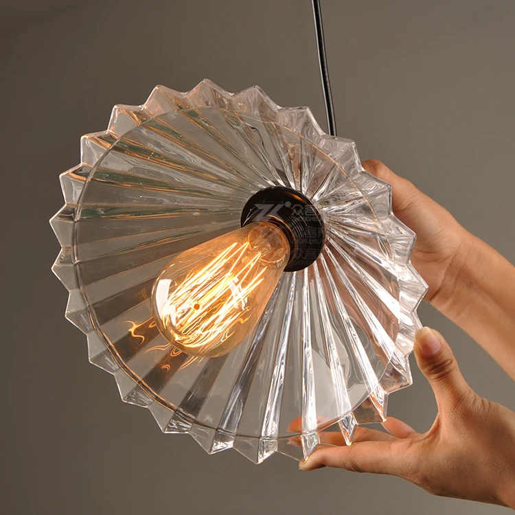 Modern Crystal Umbrella Shape Chandelier American Rural Retro Industrial Wind Bedroom Dining Room Transparent Glass Chandelier