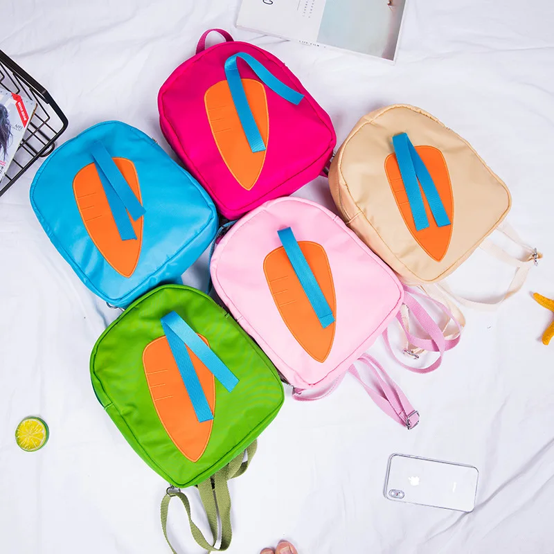 

Children Creative Kindergarten School Bag Cool Deconstructable Radish Oblique Canvas Backpack STUDENT'S Backpack
