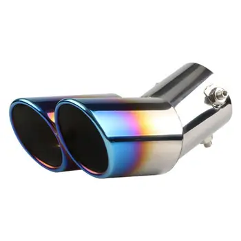 

Universal Exhaust Muffler Pipe End Stainless Steel Car Round Mouth Double Pipe Tail Pipe Car Tail Throat Exhaust Pipe