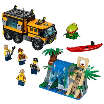 

Jungle Mobile Lab 460pcs Building Blocks Compatible lepining City Jungle Explorers 60160 Toys For Childrens Gift Bricks Model